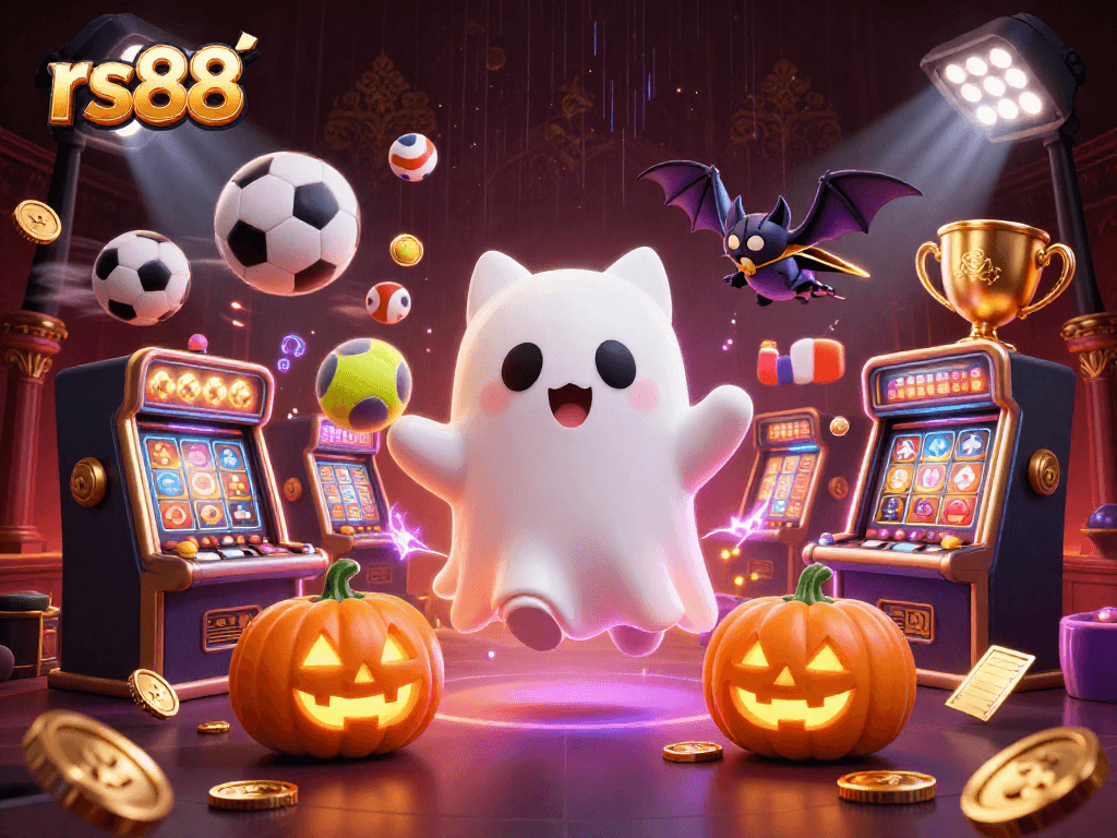 Engage with thrilling casino action at rs88, featuring friendly ghost cat and vibrant gaming elements.