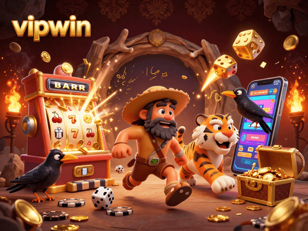 Experience thrilling jackpots at vipwin's vibrant casino with dynamic gaming elements and engaging 3D characters.