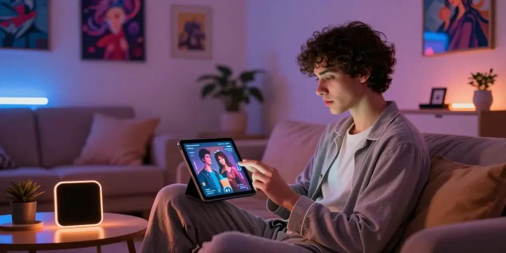 Engaging NSFW AI interaction in a cozy urban apartment setting.