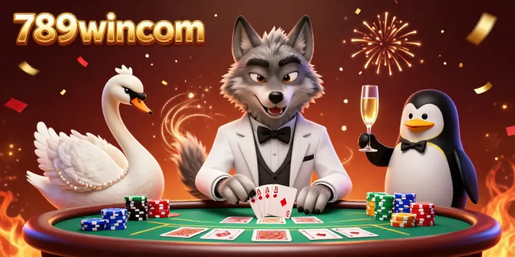 Experience the vibrant action at 789wincom with engaging characters and festive celebration in a casino scene.