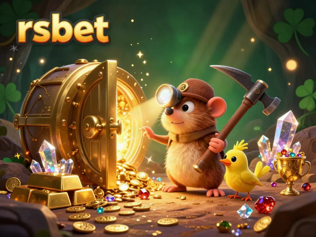 Experience thrilling gaming at rsbet with a vibrant treasure hunting scene, featuring gems and gold.