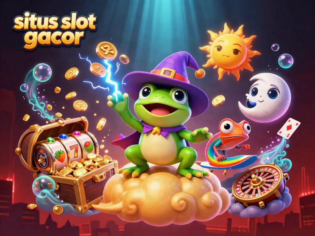 Experience excitement with situs slot gacor featuring a colorful 3D casino scene.