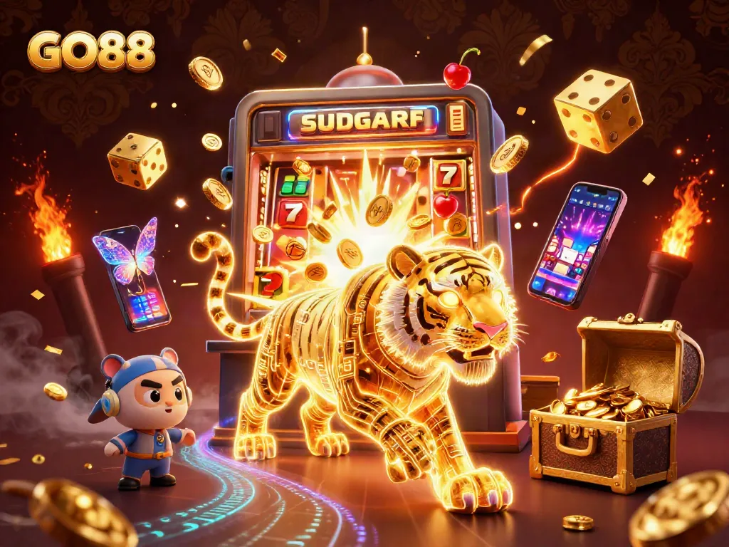 Experience the thrill of winning at GO88 with an exciting illustration of a digital casino adventure.