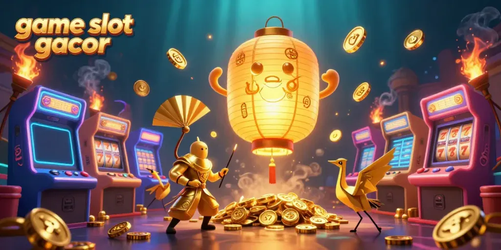 Experience game slot gacor with vibrant visuals of a golden lantern spirit and dynamic game elements.