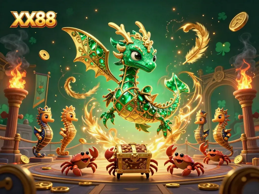 Experience the legendary XX88 with a whimsical underwater casino adventure featuring a sea dragon and treasures.