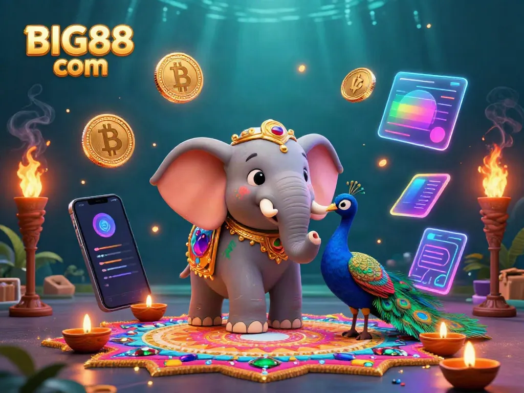 Engage with BIG88 com in a vibrant 3D casino scene filled with lively elements and stunning graphics.