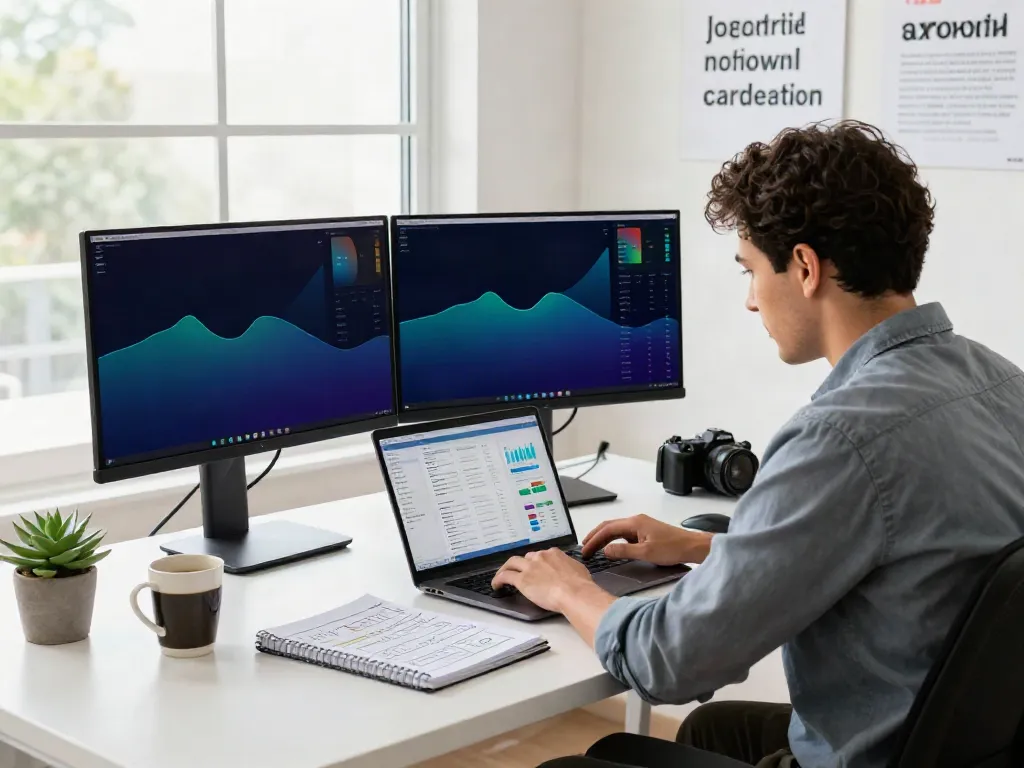 Buy views for social media growth in a modern marketing office setting.