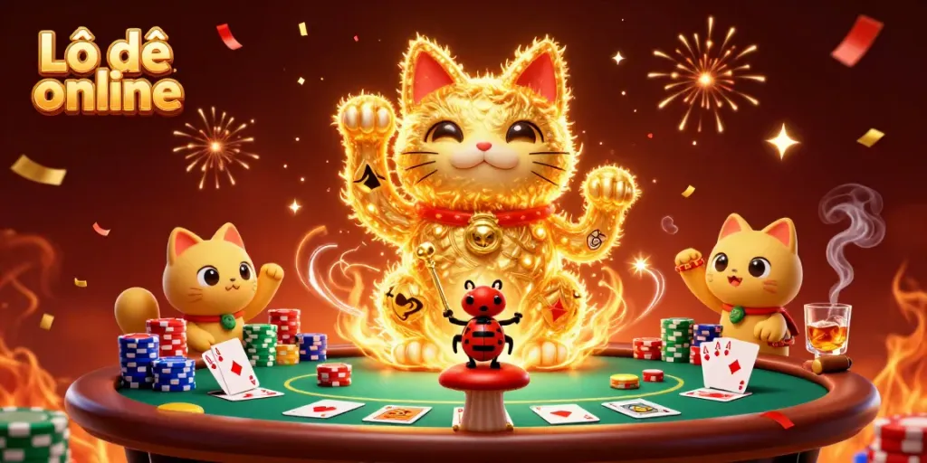 Discover exciting winning strategies in Lô đề online with a vibrant casino-themed illustration.