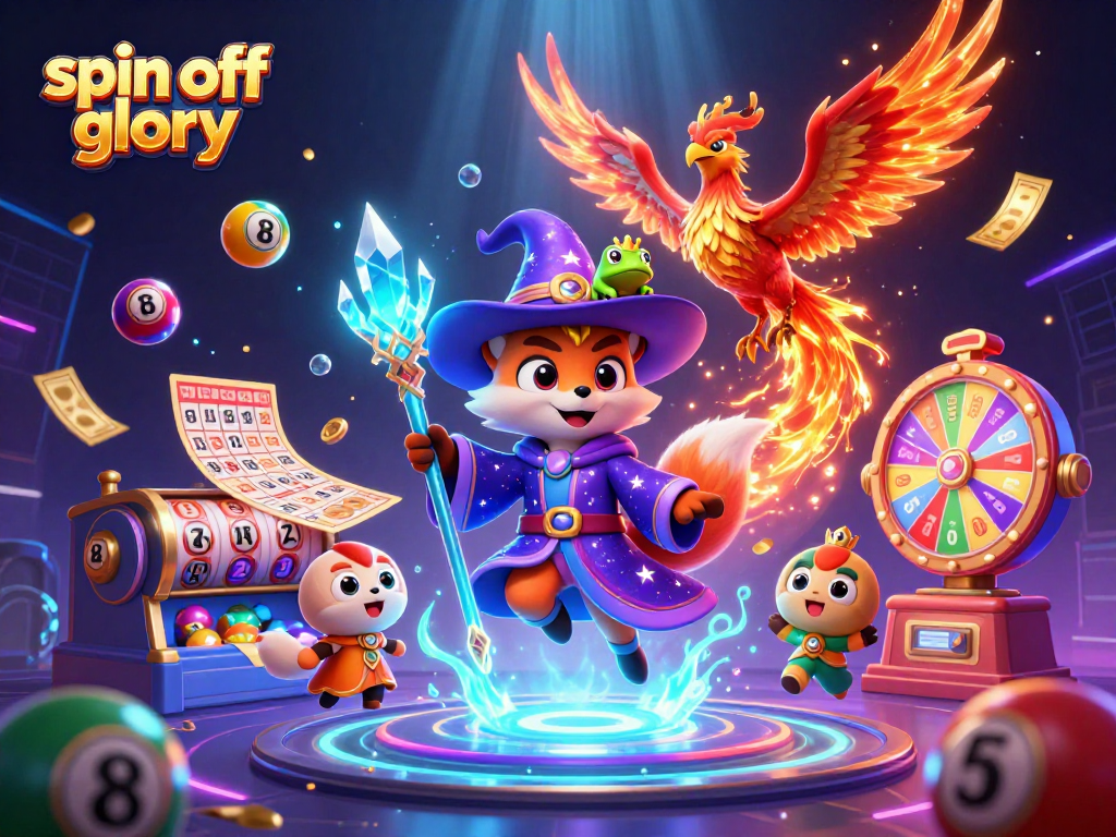 Experience excitement with spin off glory in this vibrant 3D casino illustration.
